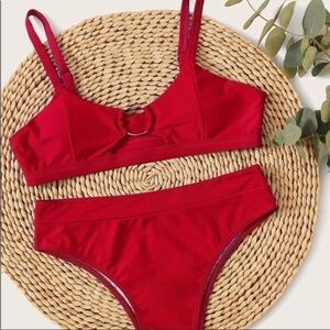 SHEIN High Waisted Red Bikini
